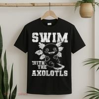 Axolotl Amphibian Swim With The Axolotls  T-Shirt thumb 2