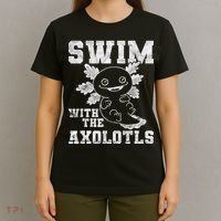 Axolotl Amphibian Swim With The Axolotls  T-Shirt thumb 4