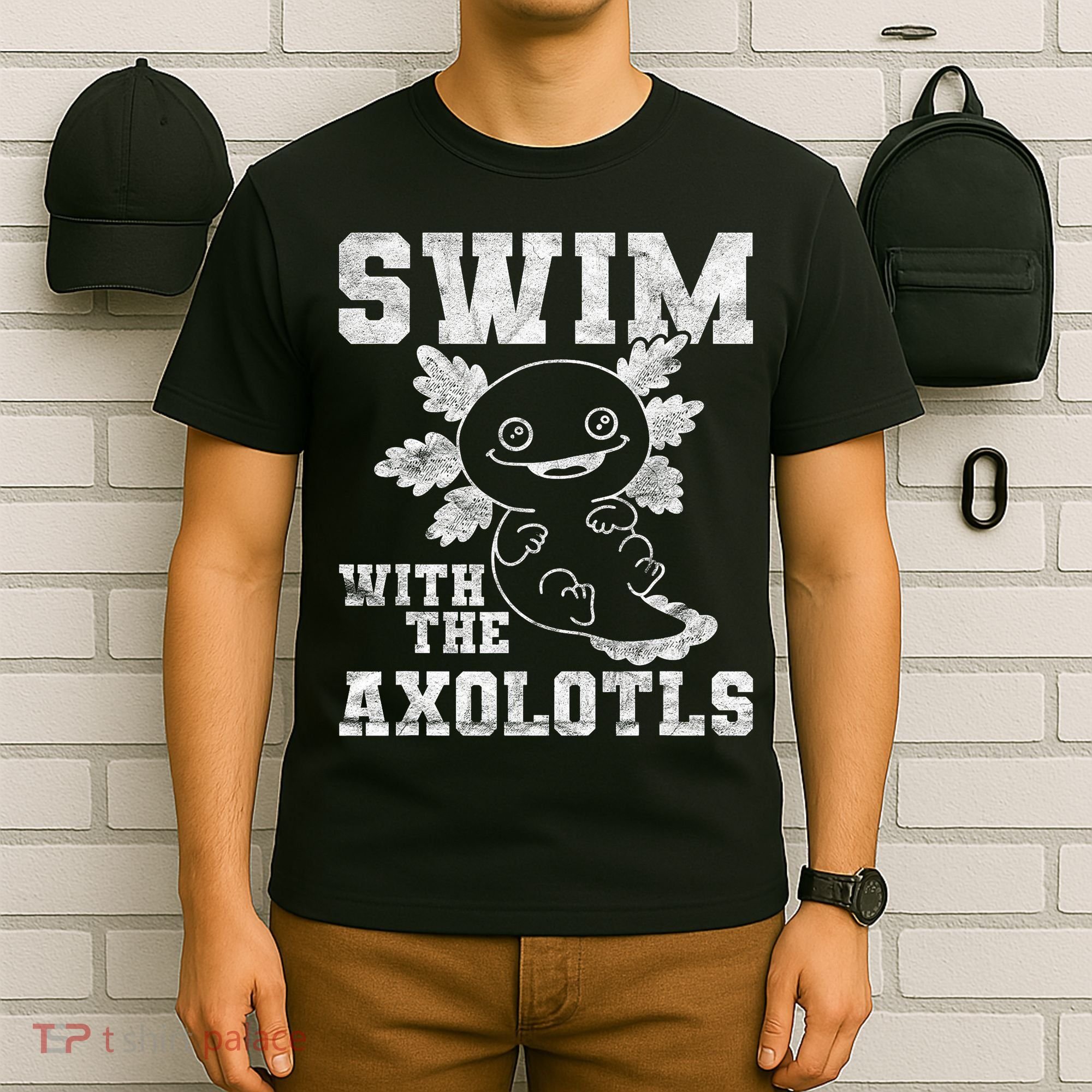 Axolotl Amphibian Swim With The Axolotls  T-Shirt
