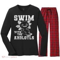 Axolotl Amphibian Swim With The Axolotls  Women's Long Sleeve Flannel Pajama Set  thumb 0