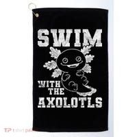 Axolotl Amphibian Swim With The Axolotls  Golf Towel thumb 0