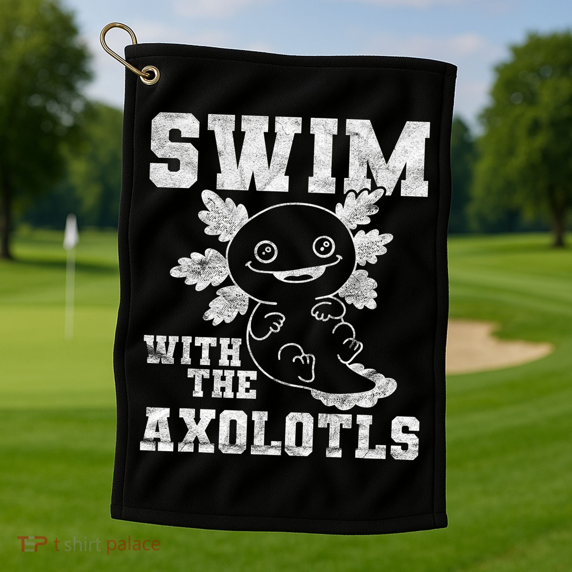 Axolotl Amphibian Swim With The Axolotls  Golf Towel