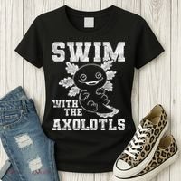 Axolotl Amphibian Swim With The Axolotls  Women's T-Shirt thumb 3