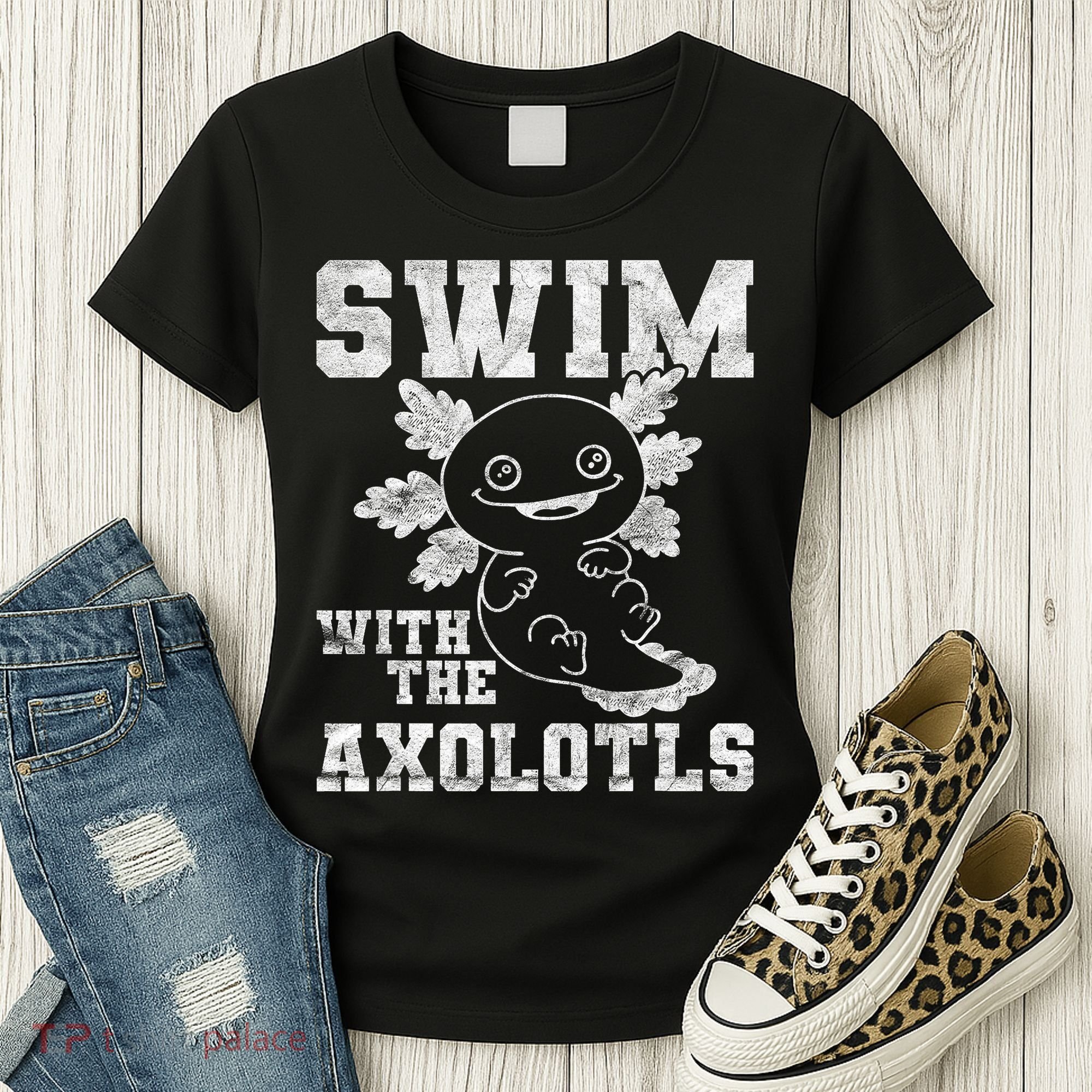 Axolotl Amphibian Swim With The Axolotls  Women's T-Shirt