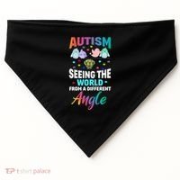 Autism Awareness Seeing The World From A Different Angle Gift USA-Made Doggie Bandana thumb 0