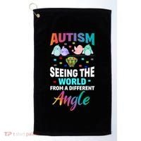 Autism Awareness Seeing The World From A Different Angle Gift Golf Towel thumb 0