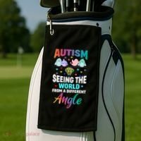 Autism Awareness Seeing The World From A Different Angle Gift Golf Towel thumb 2