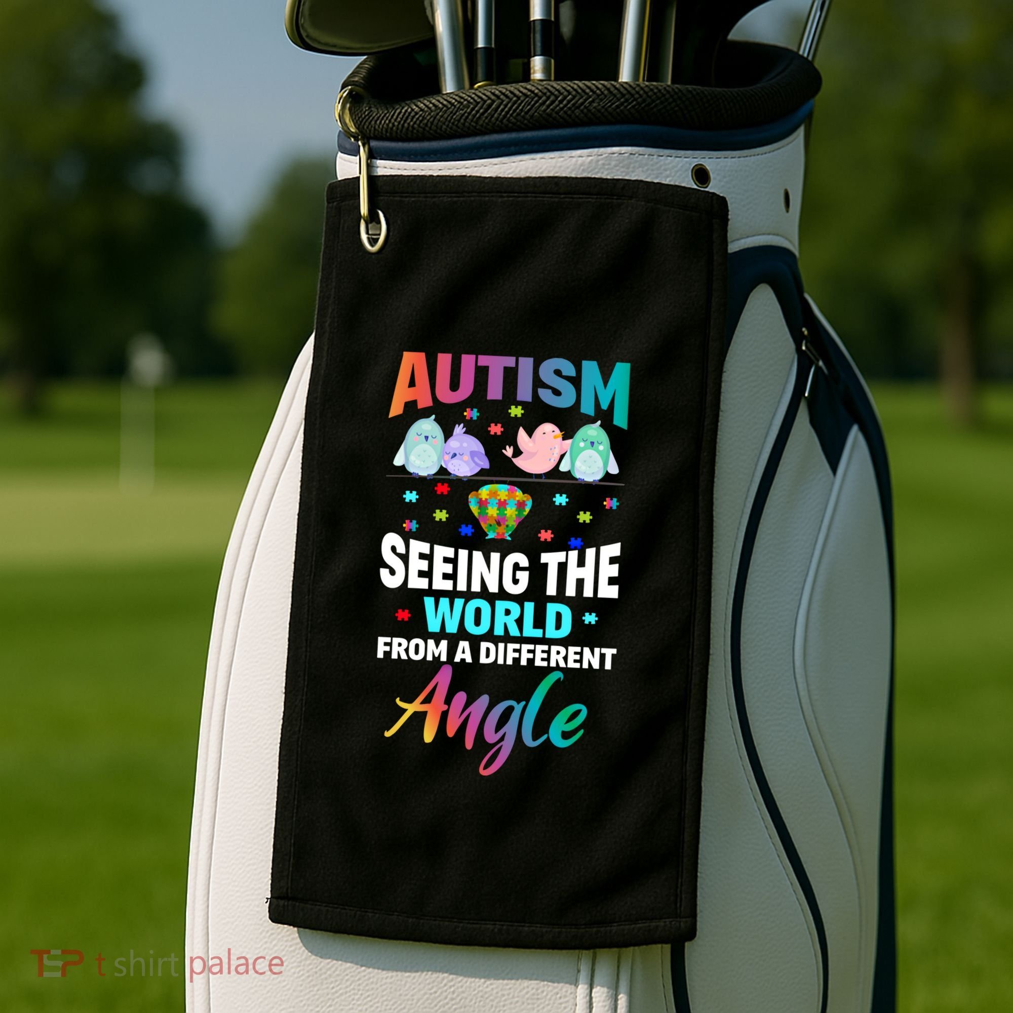 Autism Awareness Seeing The World From A Different Angle Gift Golf Towel