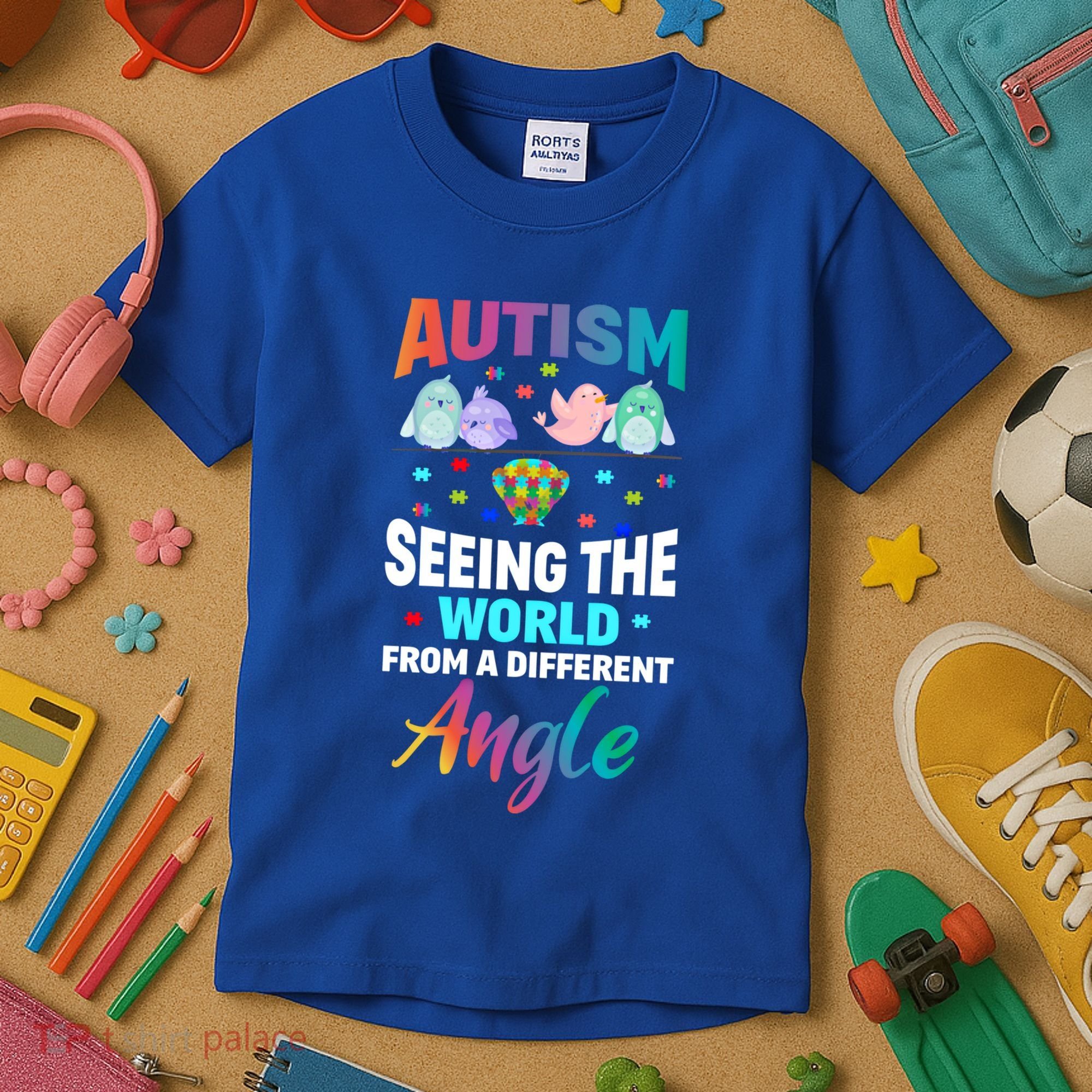 Autism Awareness Seeing The World From A Different Angle Gift Kids T-Shirt