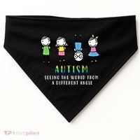 Autism Awareness Seeing The World From A Different Angle Gift USA-Made Doggie Bandana thumb 0