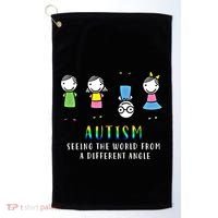 Autism Awareness Seeing The World From A Different Angle Gift Golf Towel thumb 0