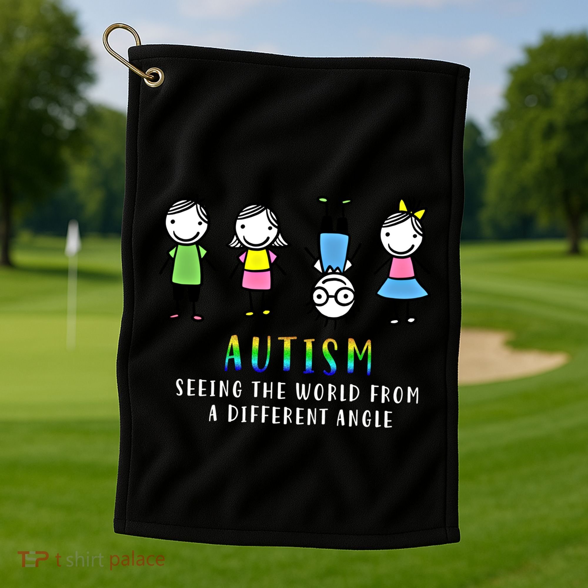 Autism Awareness Seeing The World From A Different Angle Gift Golf Towel