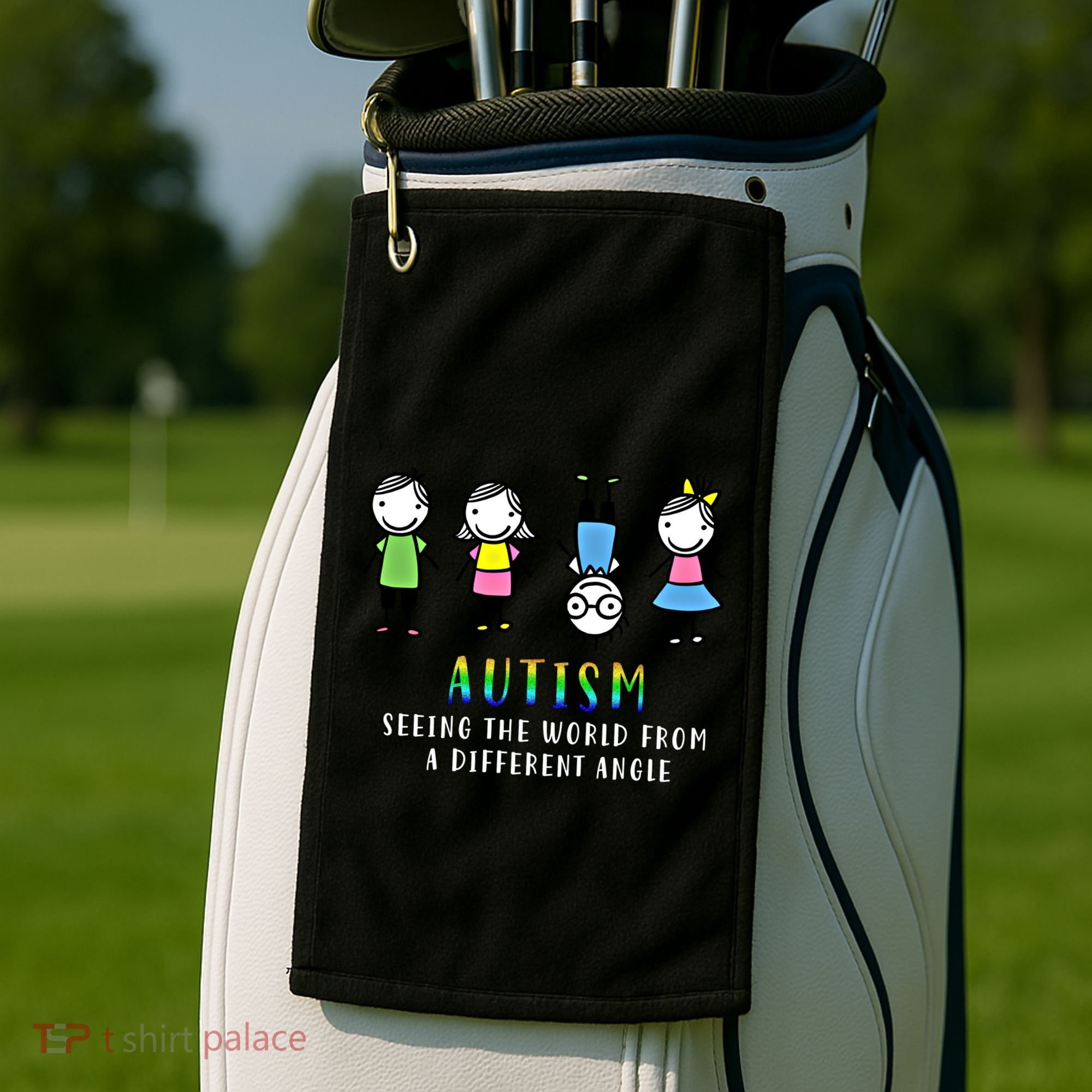 Autism Awareness Seeing The World From A Different Angle Gift Golf Towel