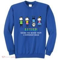 Autism Awareness Seeing The World From A Different Angle Gift Sweatshirt thumb 0