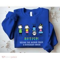 Autism Awareness Seeing The World From A Different Angle Gift Sweatshirt thumb 2