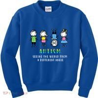 Autism Awareness Seeing The World From A Different Angle Gift Kids Sweatshirt thumb 0