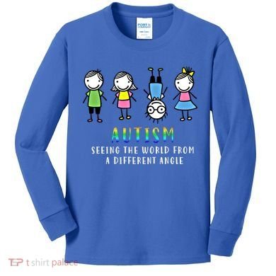 Autism Awareness Seeing The World From A Different Angle Gift Kids Long Sleeve Shirt
