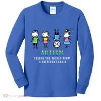 Autism Awareness Seeing The World From A Different Angle Gift Kids Long Sleeve Shirt thumb 0