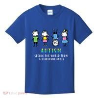 Autism Awareness Seeing The World From A Different Angle Gift Kids T-Shirt thumb 0