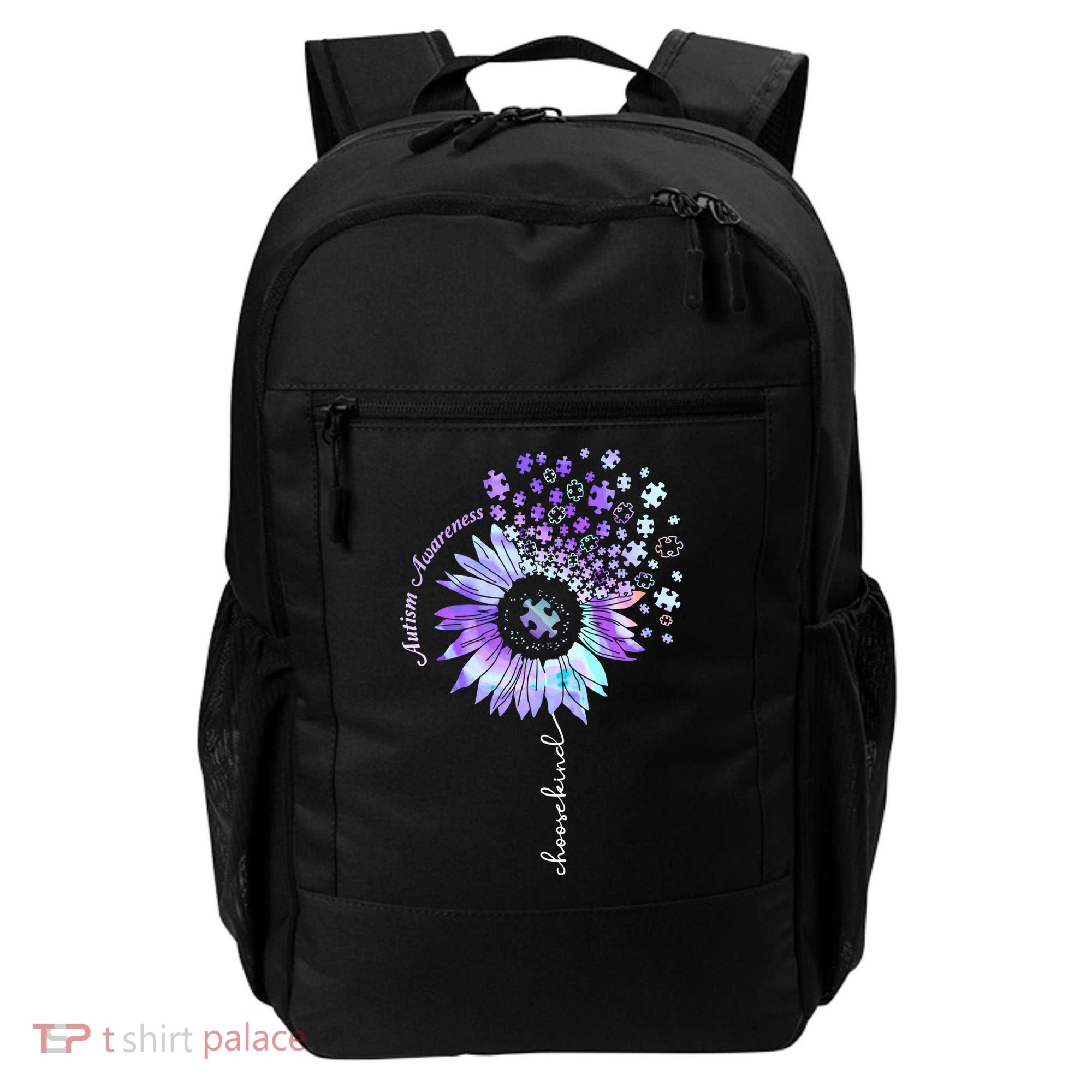 Autism Awareness Sunflower Choose Kind Puzzle Autism Gift Backpack