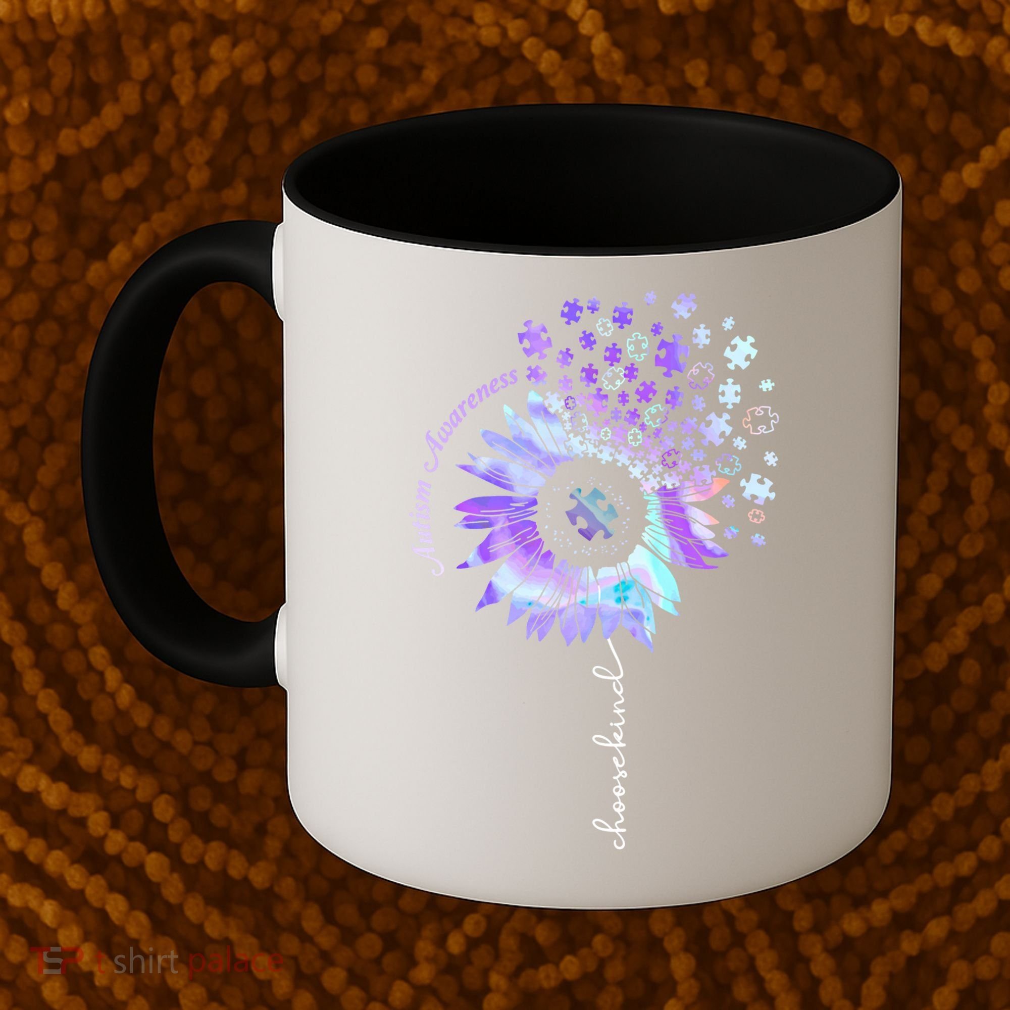 Autism Awareness Sunflower Choose Kind Puzzle Autism Gift Coffee Mug