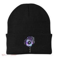Autism Awareness Sunflower Choose Kind Puzzle Autism Gift Beanie thumb 0