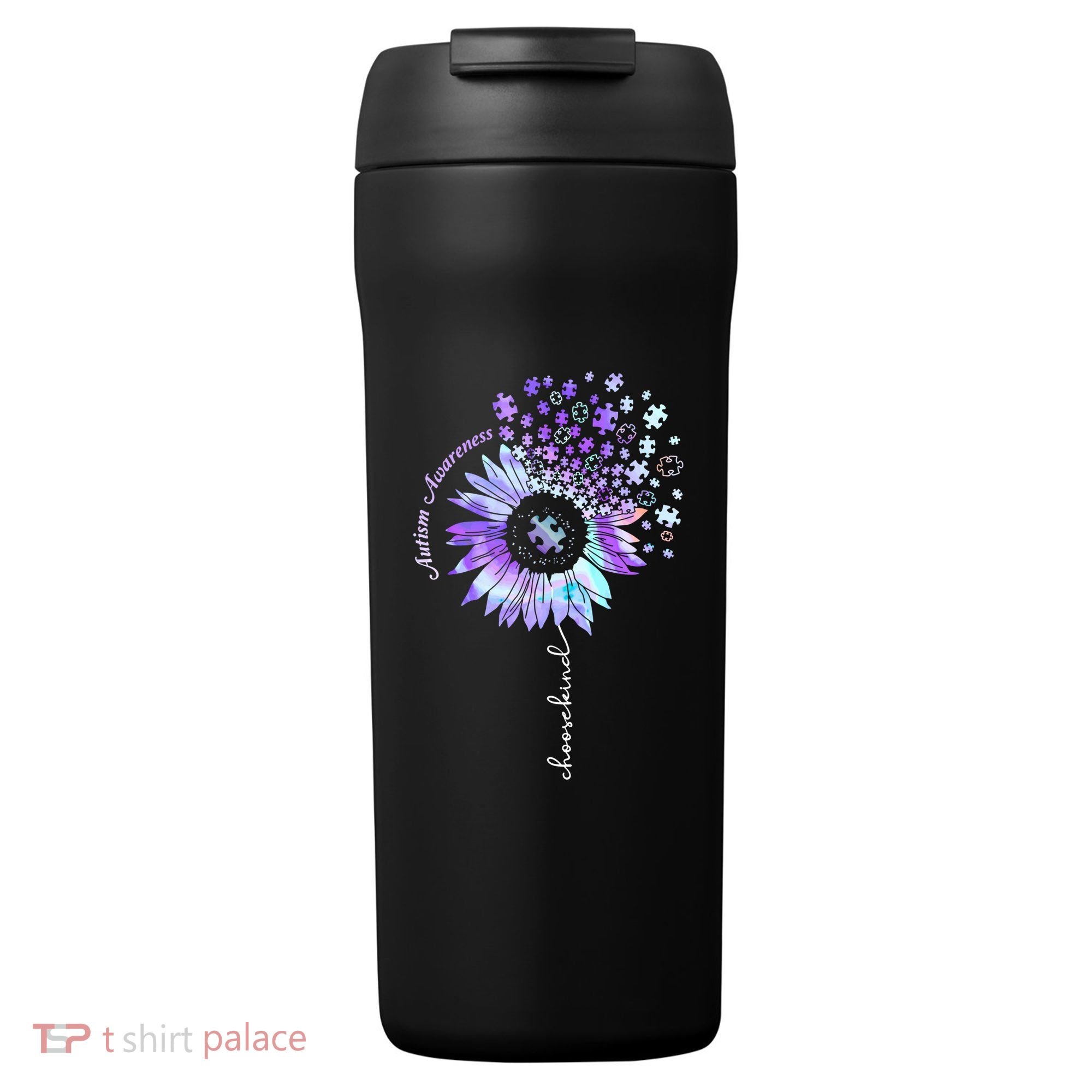 Autism Awareness Sunflower Choose Kind Puzzle Autism Gift 24oz Duet Stainless Steel Tumbler
