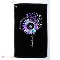 Autism Awareness Sunflower Choose Kind Puzzle Autism Gift Golf Towel thumb 0