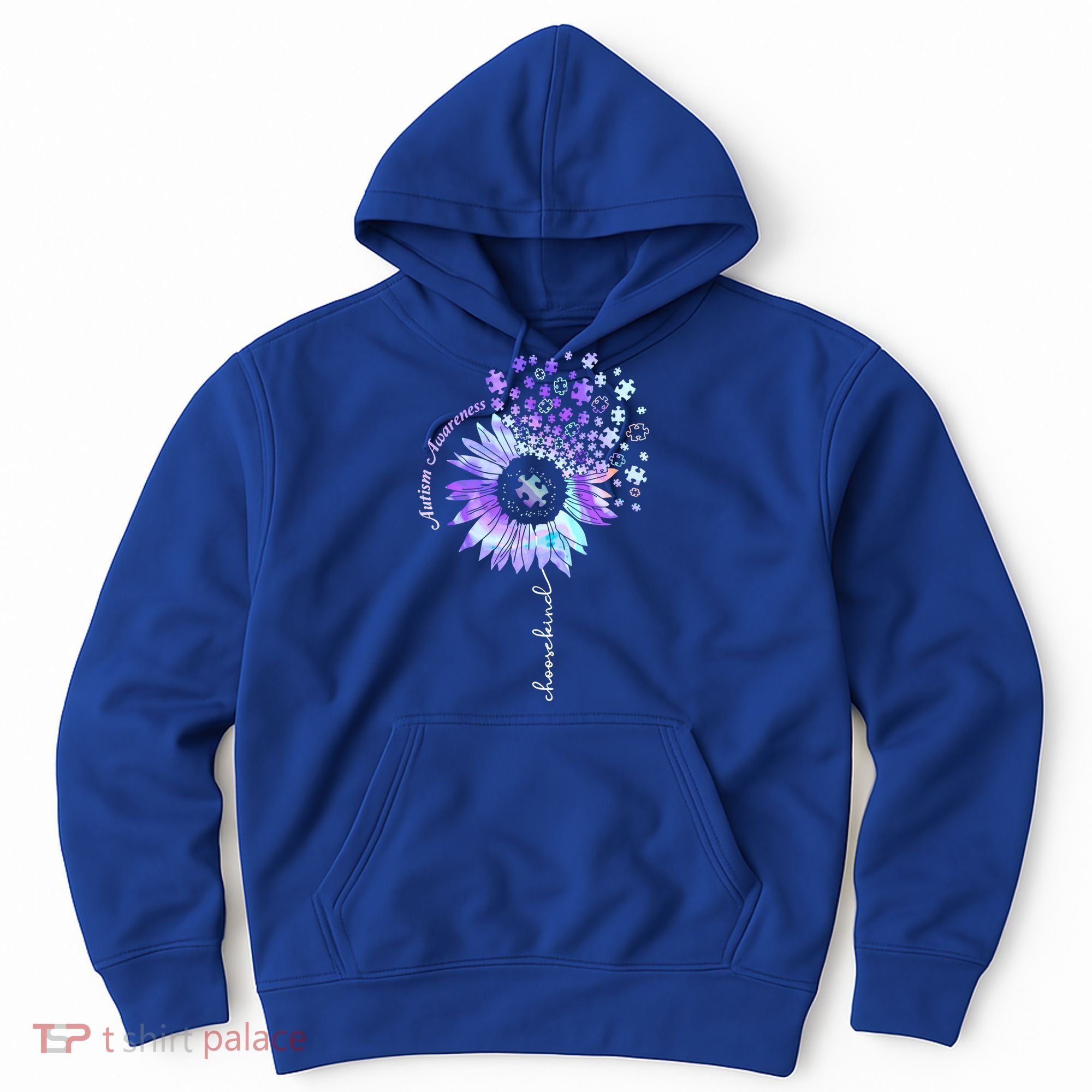 Autism Awareness Sunflower Choose Kind Puzzle Autism Gift Hoodie