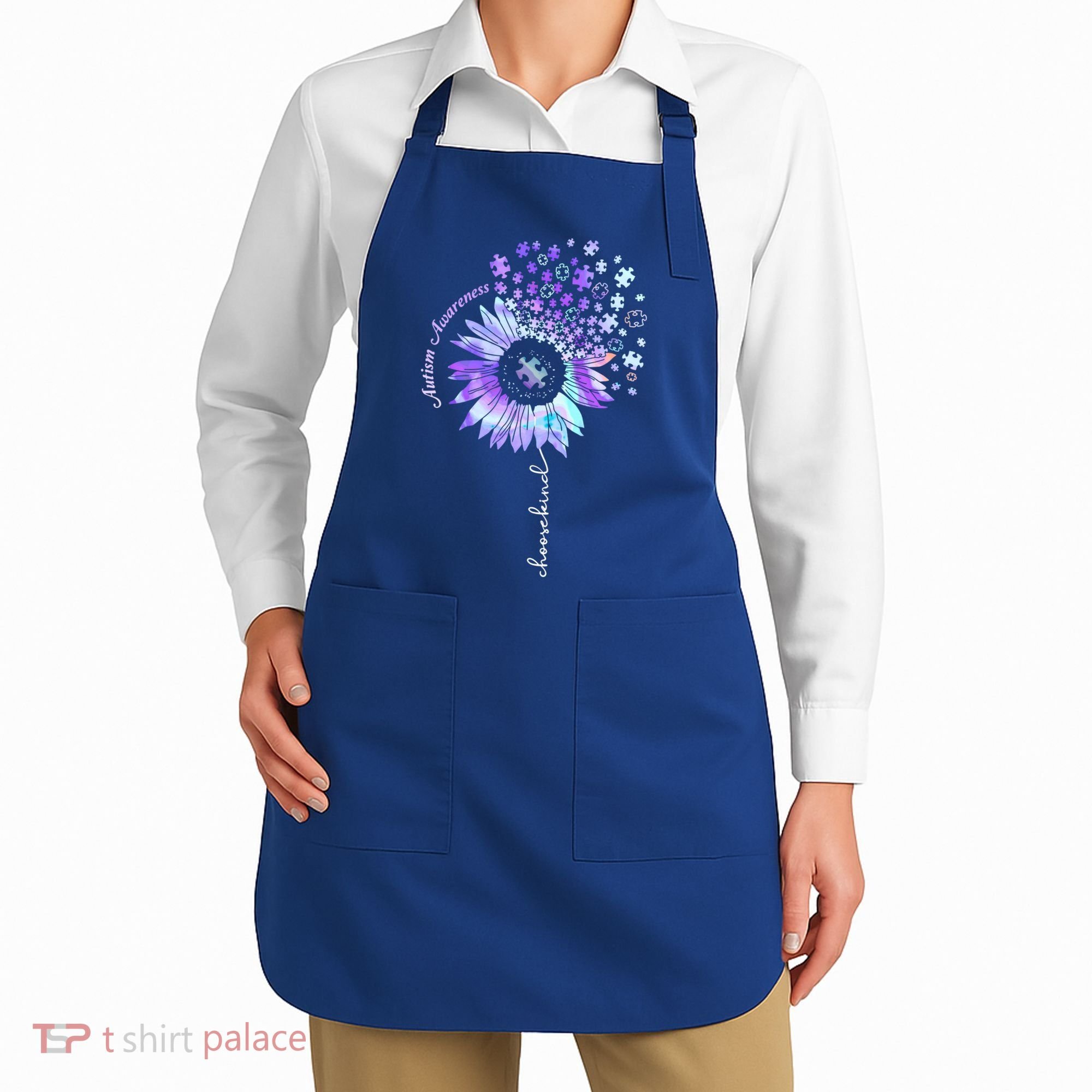 Autism Awareness Sunflower Choose Kind Puzzle Autism Gift Apron
