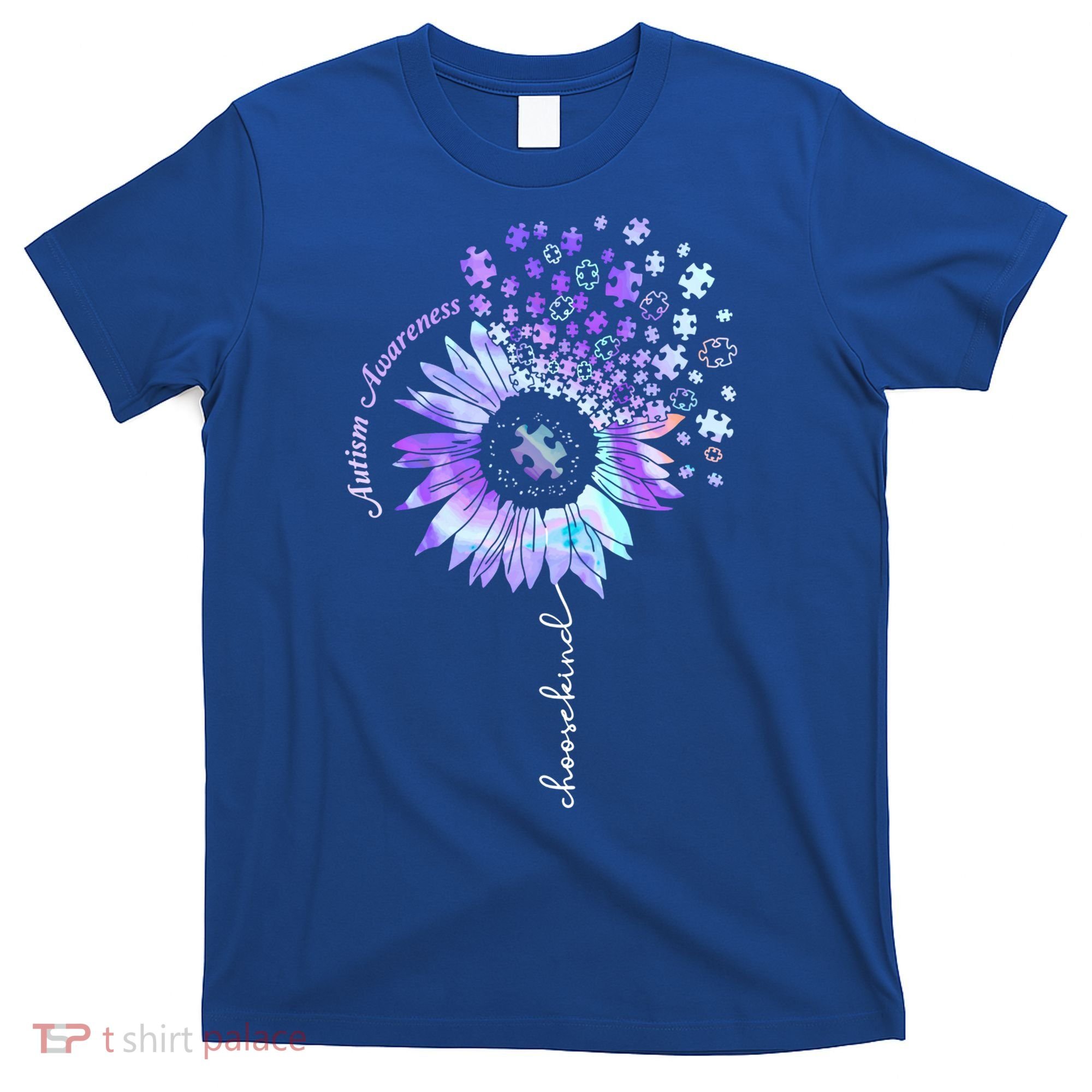 Autism Awareness Sunflower Choose Kind Puzzle Autism Gift T-Shirt