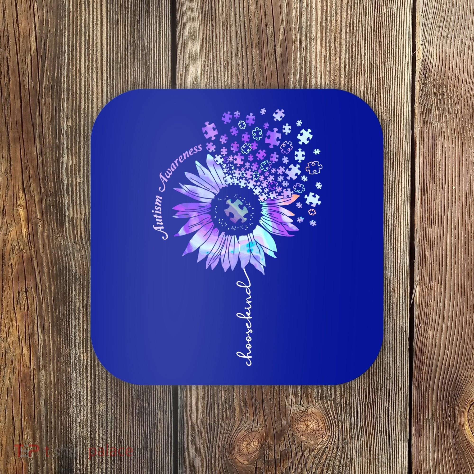 Autism Awareness Sunflower Choose Kind Puzzle Autism Gift Coaster