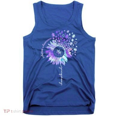 Autism Awareness Sunflower Choose Kind Puzzle Autism Gift Tank Top
