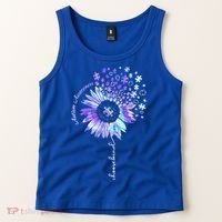 Autism Awareness Sunflower Choose Kind Puzzle Autism Gift Tank Top thumb 2