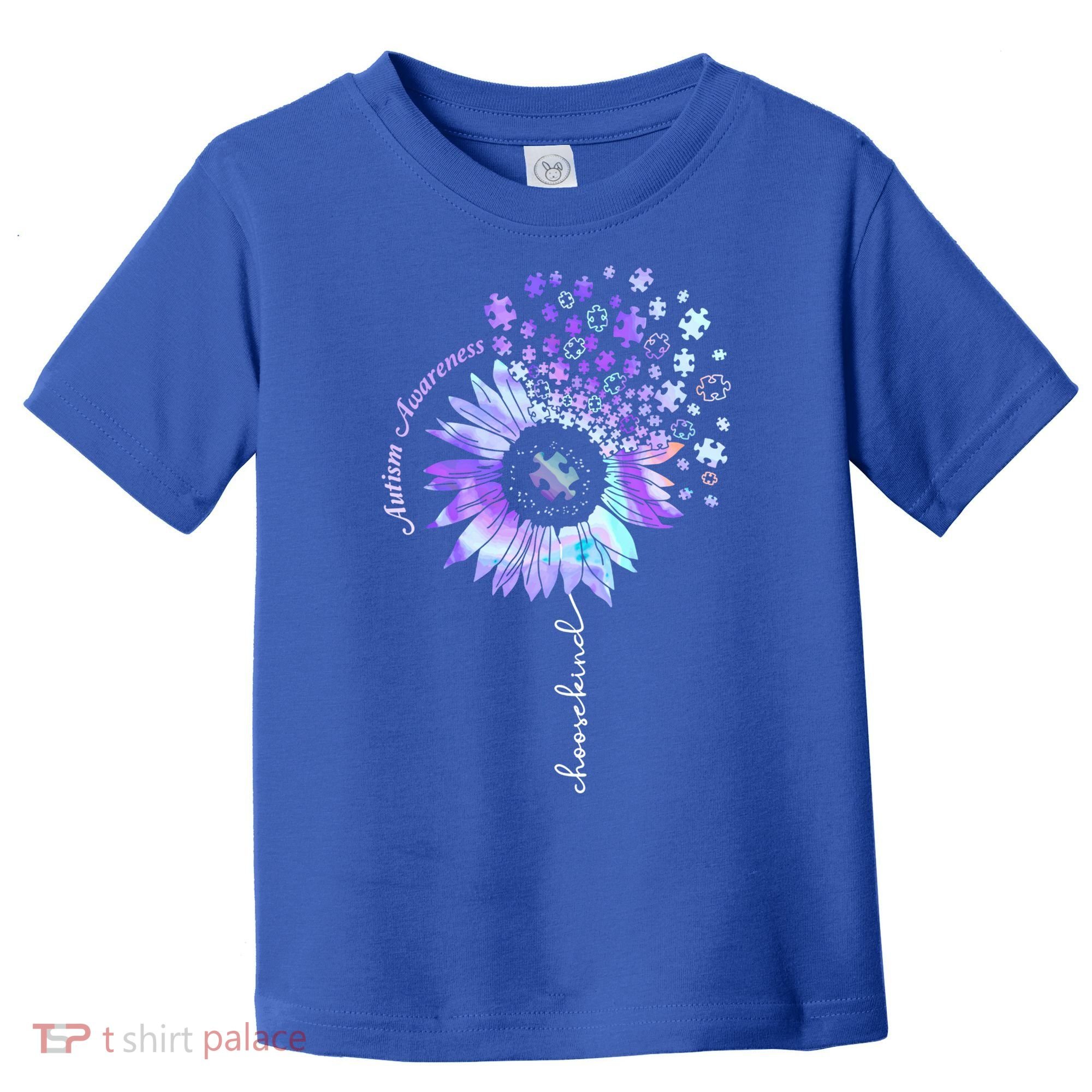 Autism Awareness Sunflower Choose Kind Puzzle Autism Gift Toddler T-Shirt