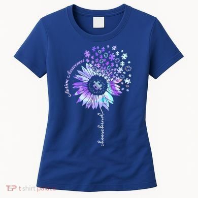 Autism Awareness Sunflower Choose Kind Puzzle Autism Gift Women's T-Shirt
