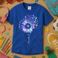 Autism Awareness Sunflower Choose Kind Puzzle Autism Gift Kids T-Shirt thumb 3