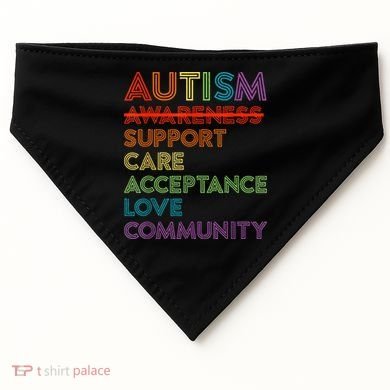 Autism Awareness Support Care Acceptance Ally USA-Made Doggie Bandana