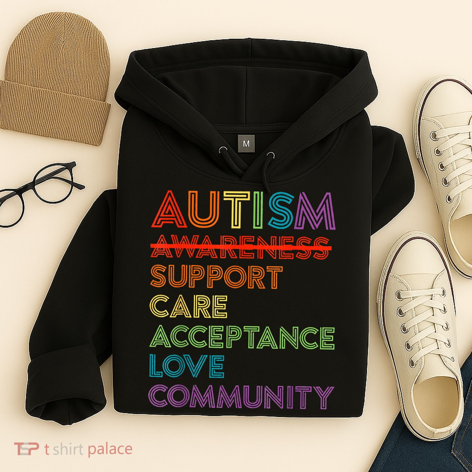 Autism Awareness Support Care Acceptance Ally Hoodie