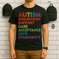 Autism Awareness Support Care Acceptance Ally T-Shirt thumb 6