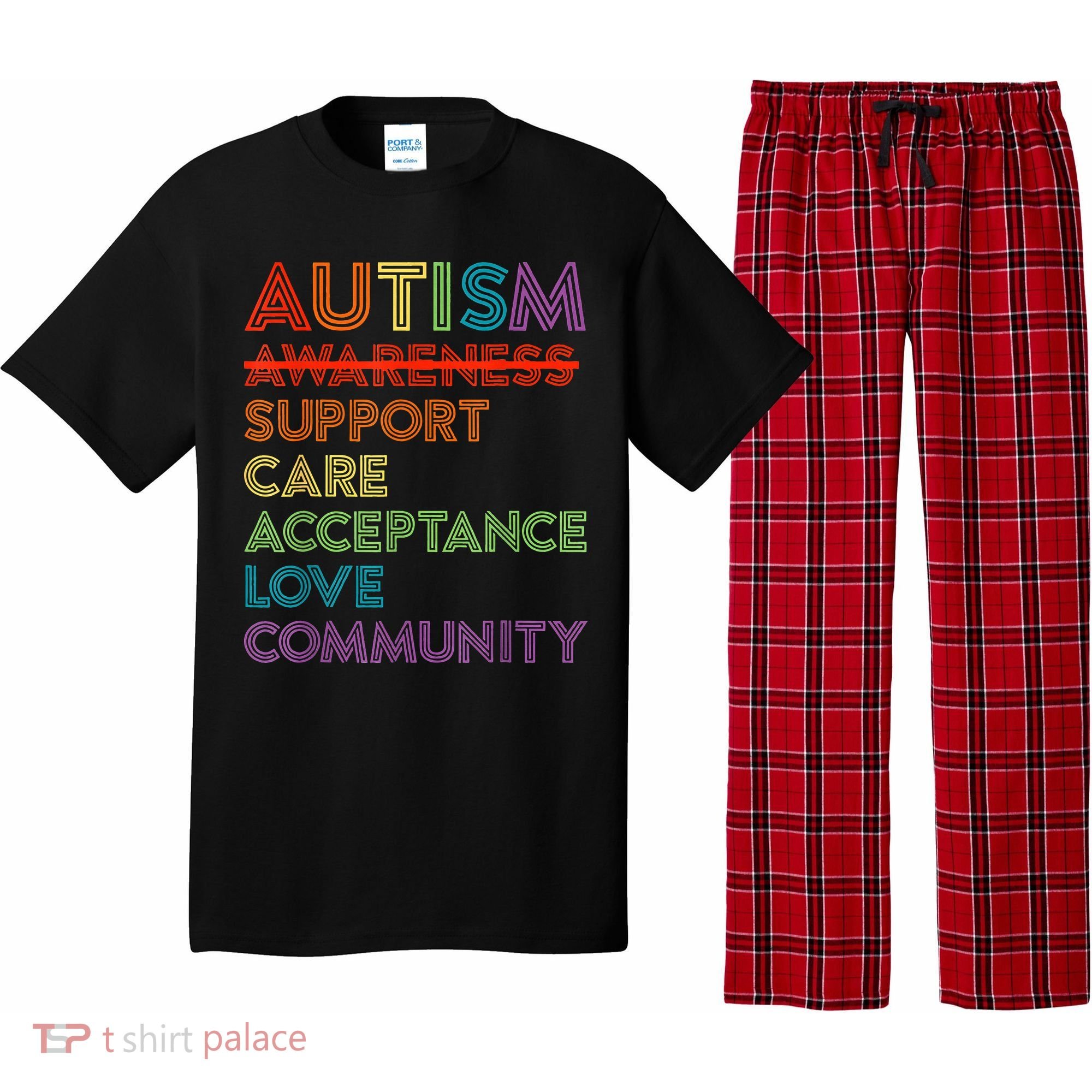 Autism Awareness Support Care Acceptance Ally Pajama Set