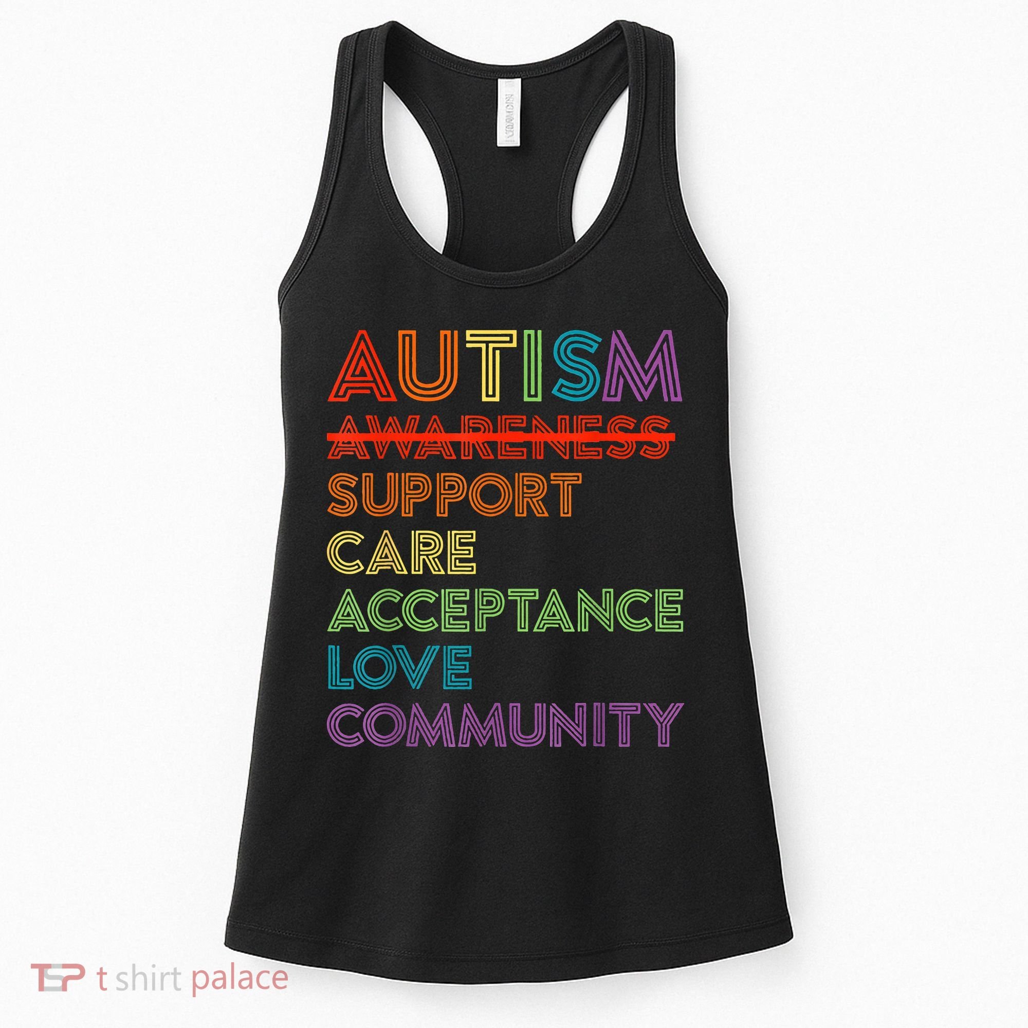 Autism Awareness Support Care Acceptance Ally Women's Tank Top