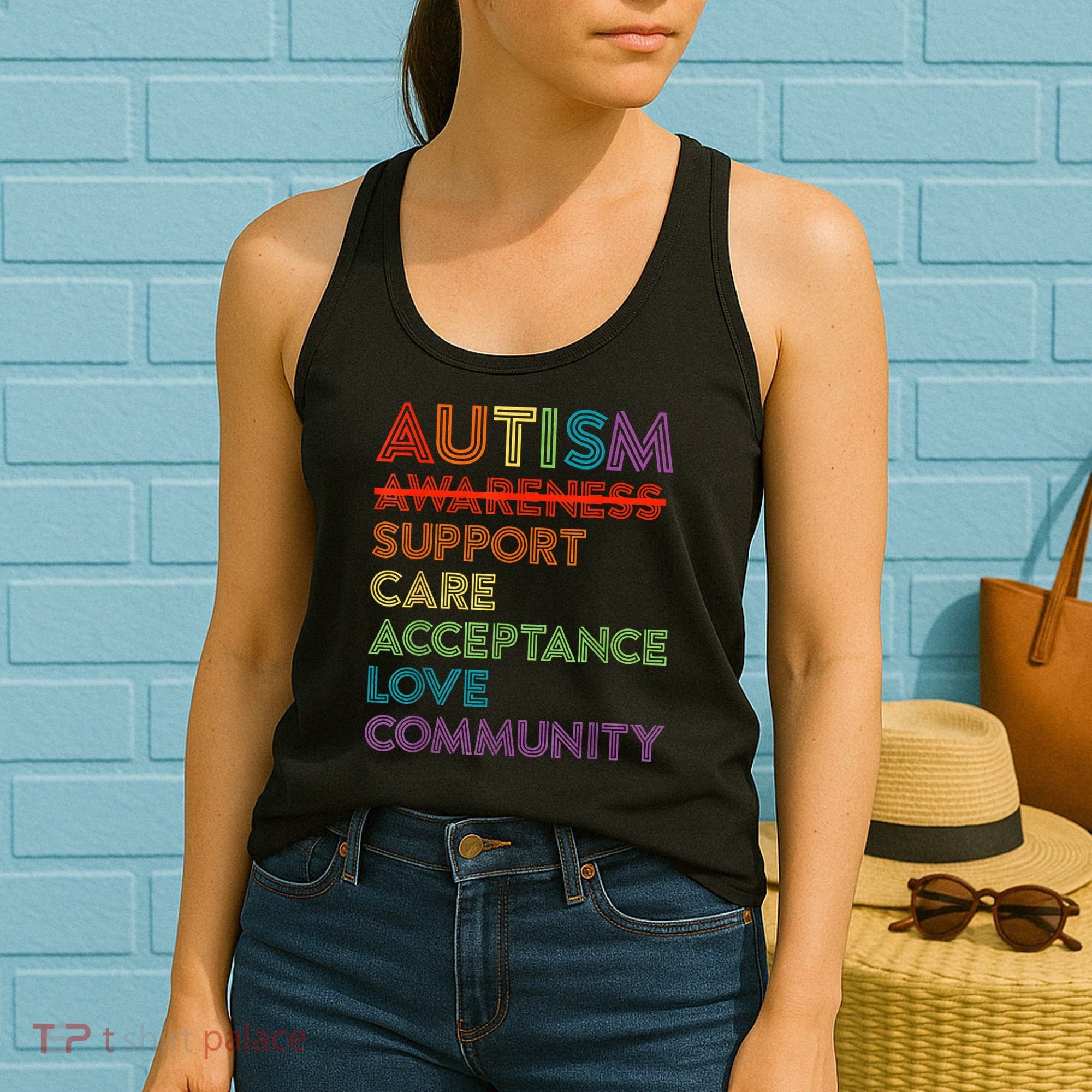 Autism Awareness Support Care Acceptance Ally Women's Tank Top