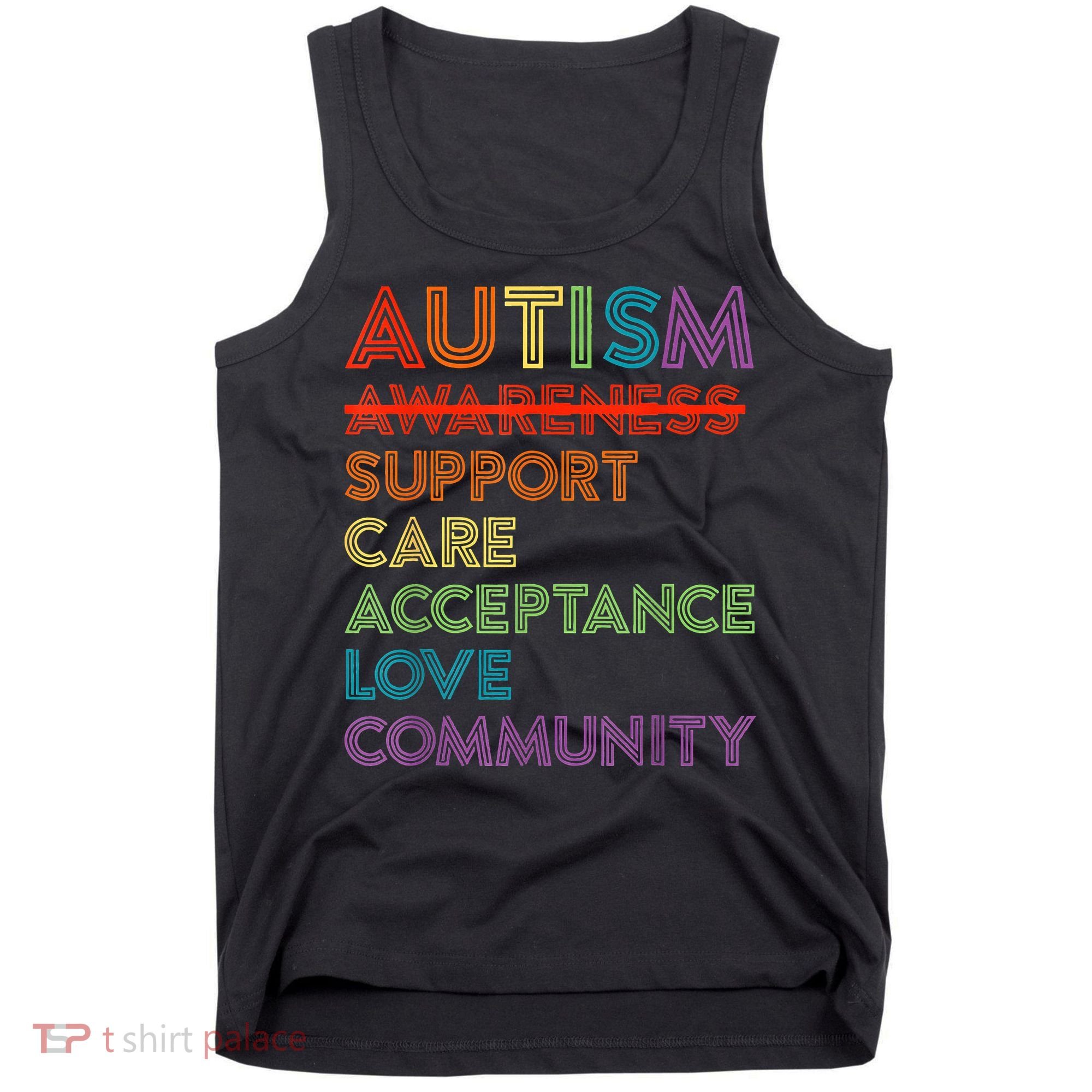 Autism Awareness Support Care Acceptance Ally Tank Top