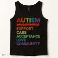 Autism Awareness Support Care Acceptance Ally Tank Top thumb 2