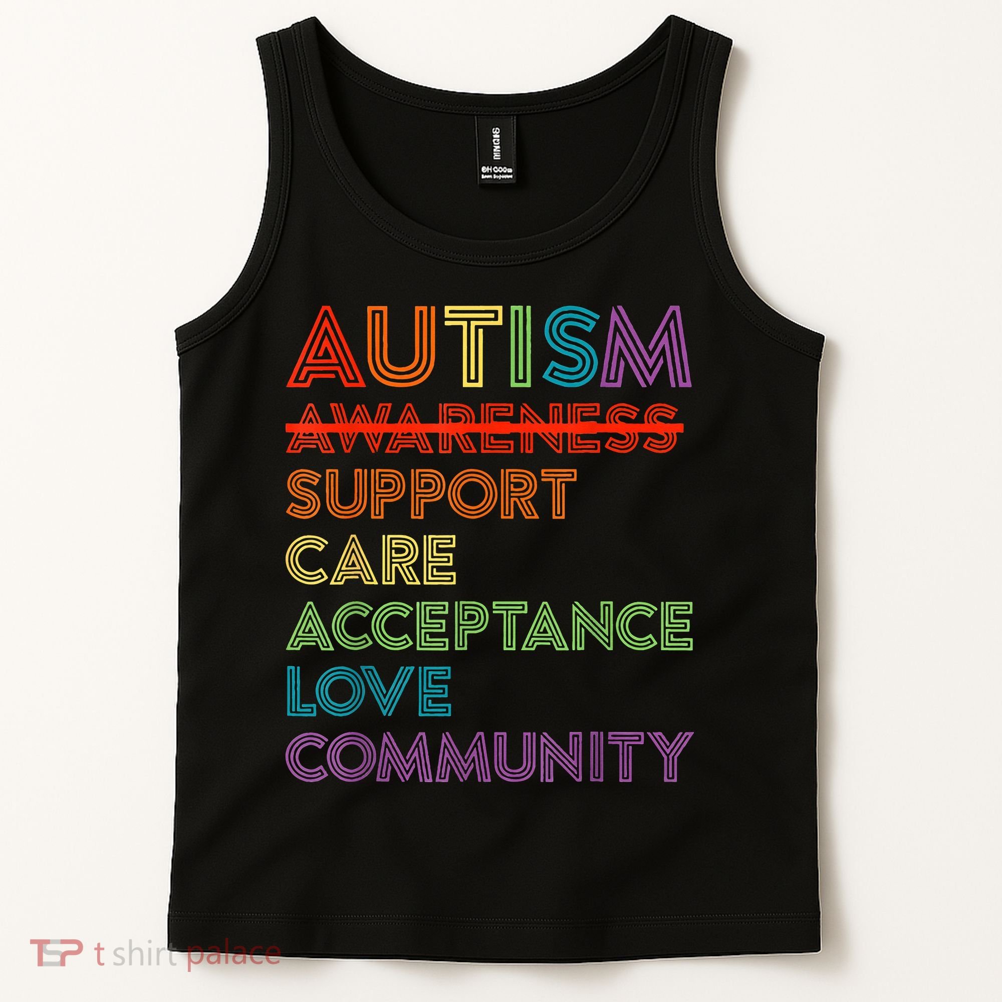 Autism Awareness Support Care Acceptance Ally Tank Top