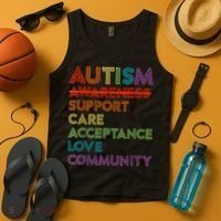 Autism Awareness Support Care Acceptance Ally Tank Top thumb 4