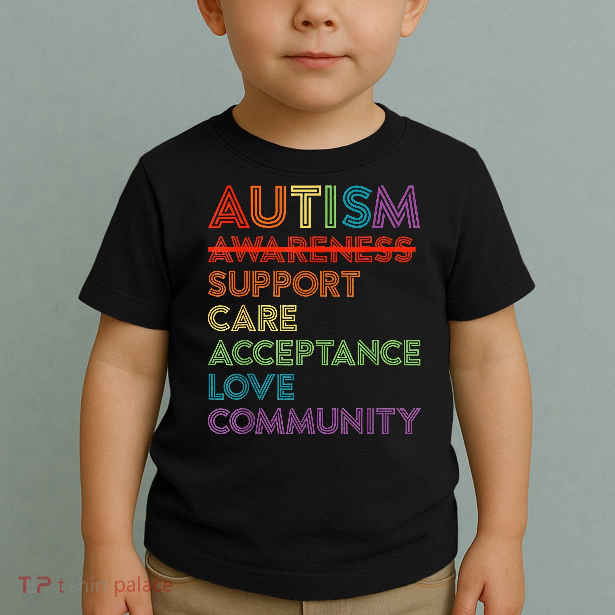 Autism Awareness Support Care Acceptance Ally Toddler T-Shirt