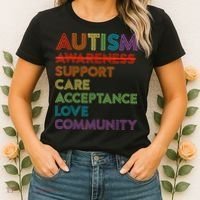 Autism Awareness Support Care Acceptance Ally Women's T-Shirt thumb 2