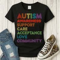 Autism Awareness Support Care Acceptance Ally Women's T-Shirt thumb 3
